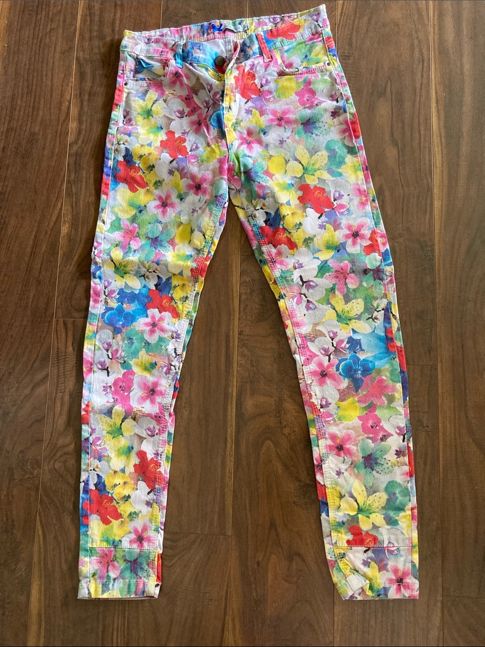 Floral Skinny Pants in Multicolor